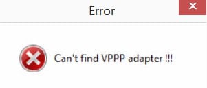 a screenshot of error message of Smart VPN Client